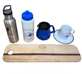 Sailing Memorabilia Cutting Board & Souvenir Cups (K)