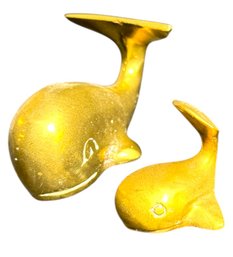 Brass Whale Pair