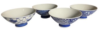 Ceramic Floral Asian Rice Bowl 4pc (B)