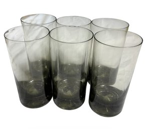 Smoky Gray Glass Tumblers 6pc (K)