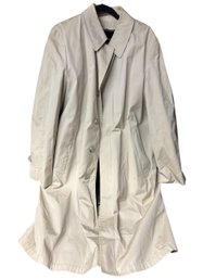 London Fog Beige Trench Coat With Removal Faux Fur Inside