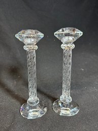 Simon Designs Twisted Pillar Candle Stick Pair