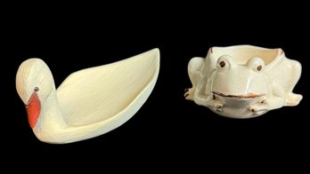 Swan Trinket Dish & Frog Tea Light
