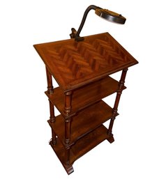 Four Tier Beautiful Wooden Library Stand With Clip On Lighting (L)