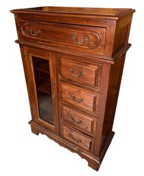 Nadeau Solid Wooden Five Drawer Dresser With Lockable Cabinet & Key (BR1)