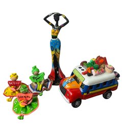 Dominican Republic Art Pottery & Figurines 5pc (a)