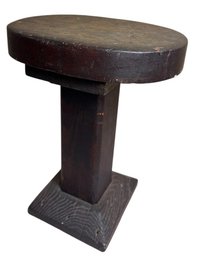 Old Rustic Solid Wooden Pedestal Stool (DR)