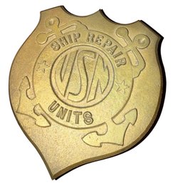 US Navy Ship Repair Units Brass Wall Plaque (BO)