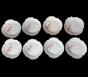 Gilded Rim Floral 8pc Dish Set