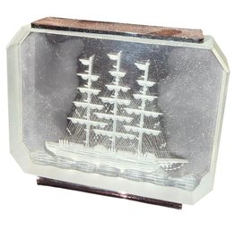 Sailing Ship Lucite Sculpture (BO)