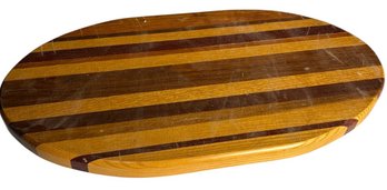 Solid Wooden Oval Shaped Cheese And Cracker Serving Tray (b)