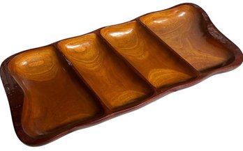 Solid Wooden 4 Section Serving Tray (b)