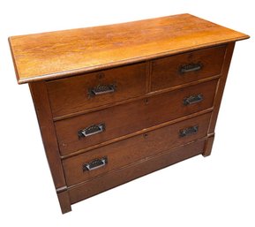 Old Solid Wooden Four Drawer Dresser (BR1)