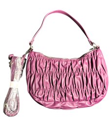 Purple Ruffled Womans Hand Bag