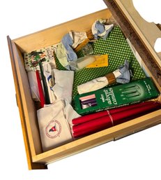 Taper Candles, Paper Napkins & Assorted Kitchen Drawer Contents (K)