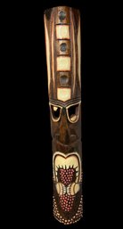 Tall Carved Hawaiian Tiki Totem Style Wall Mask Chesapeake Bay