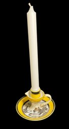 Yellow Gilded Japanese Candlestick Holder