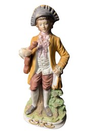 Colonial Man With Violin Porcelain Figurine