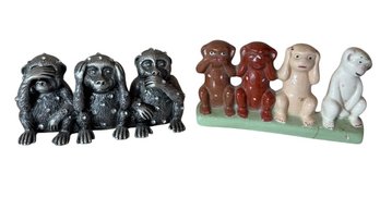 Japanese Wise Monkeys Figurines 2pc (LR)