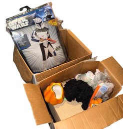 Storm Trooper Costume, Pumpkin Candle Holder & Other Halloween Decorations (A)
