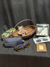 Glasses In Basket Lot