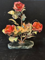 Metal Roses With Marble Base