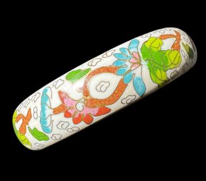 Floral Cloisonne Bangle Bracelet