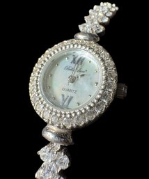 Bella Luce Sterling Silver Ladies Watch Water Resistant Stainless Steel Back