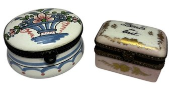 Signed Decorative Trinket Box Pair (K)