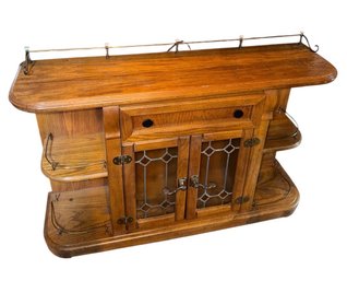 Solid Wooden Buffet With Leaded Glass Doors (K)
