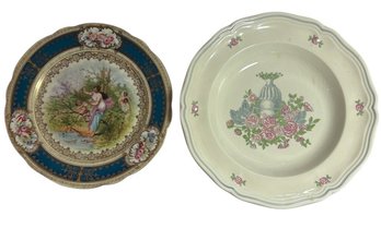 Longchamp & Imperial Crown Decorative Floral Plates 2pc (K)