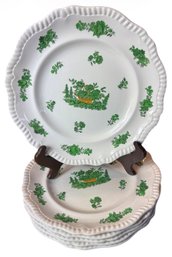 Copeland Spode Green Basket Dinner Plates 6pc (K)