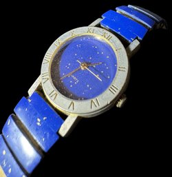 Galaxy Solar System Blue Ladies Wrist Watch