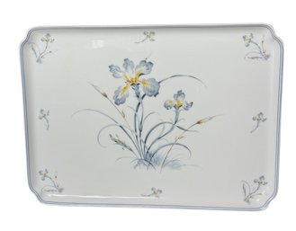 Limoges French White Floral Painted Tray (LR)