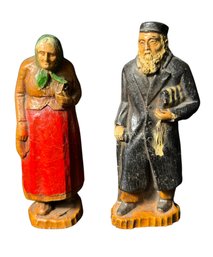 Carved Style Resin Older Couple Figures
