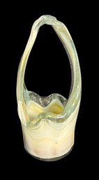 White Art Glass Basket