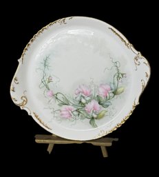 Limoges France Pink Floral Gilded Plate (LR)