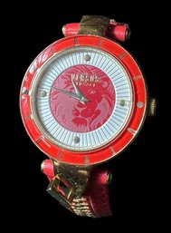 Versus By Versace Ladies Red Wrist Watch Lion Dial