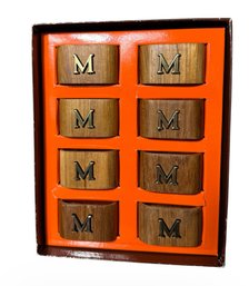 Kemp & Beatley Wooden M Napkin Rings 8pc (LR)