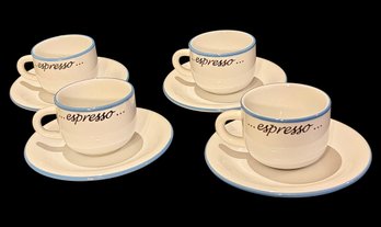 Set Of 4 Espresso Cups And Saucers
