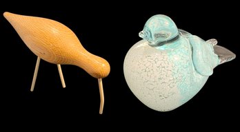 Glass Dove Hqt Hand Made Home Design  And Wood Shorebird Normann Copenhagen Signed By Sigrunjn Plsson