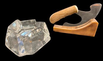 Vintage Glass Ash Tray And Ulu