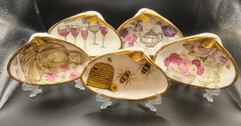 Hand Painted Trinket Dishes Made Out Of Shells By Seaside Blue