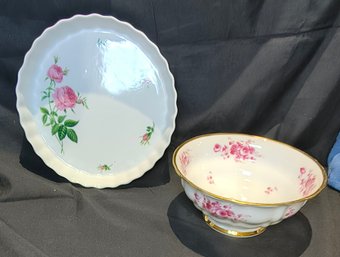 Christine Holm Ceramic Fluted Pie Dish And A Decorative Bowl