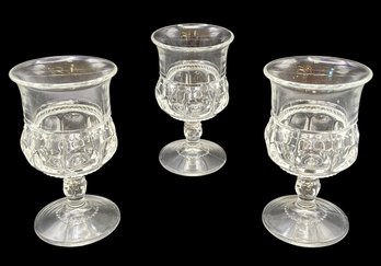 3 Kings Crown Clear Wine Glasses