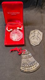 3 Waterford Crystal Ornaments