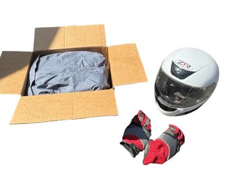 Motorcycle Cover, Helmet & Riding Gloves (G)