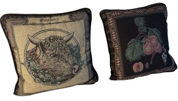 Portion Zodiac Taurus Throw Pillow With Black Peach Decorative Throw Pillow (LR)