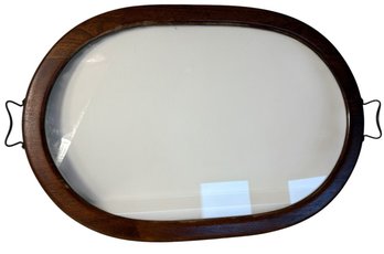 Edwardian Style Wooden And Glass Tray (DR)