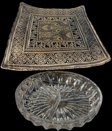 Ethnic Centerpiece Table Setting And Divided Glass Dish (DR)